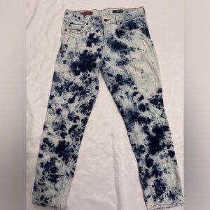 Red Engine Tie-Dye Crop Jeans Very Rare Vintage EUC